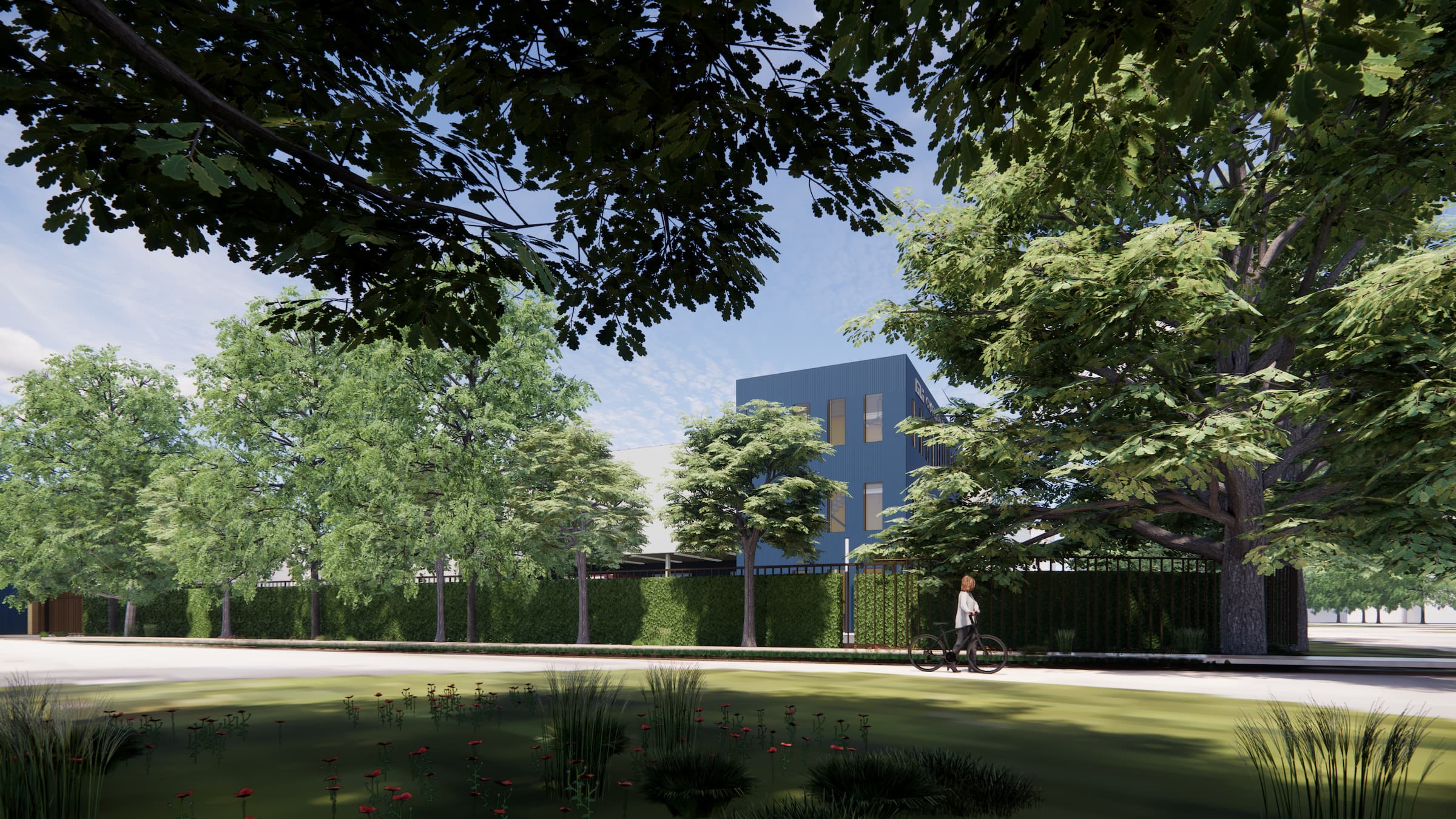 CGI of the proposed development from the north of the site.