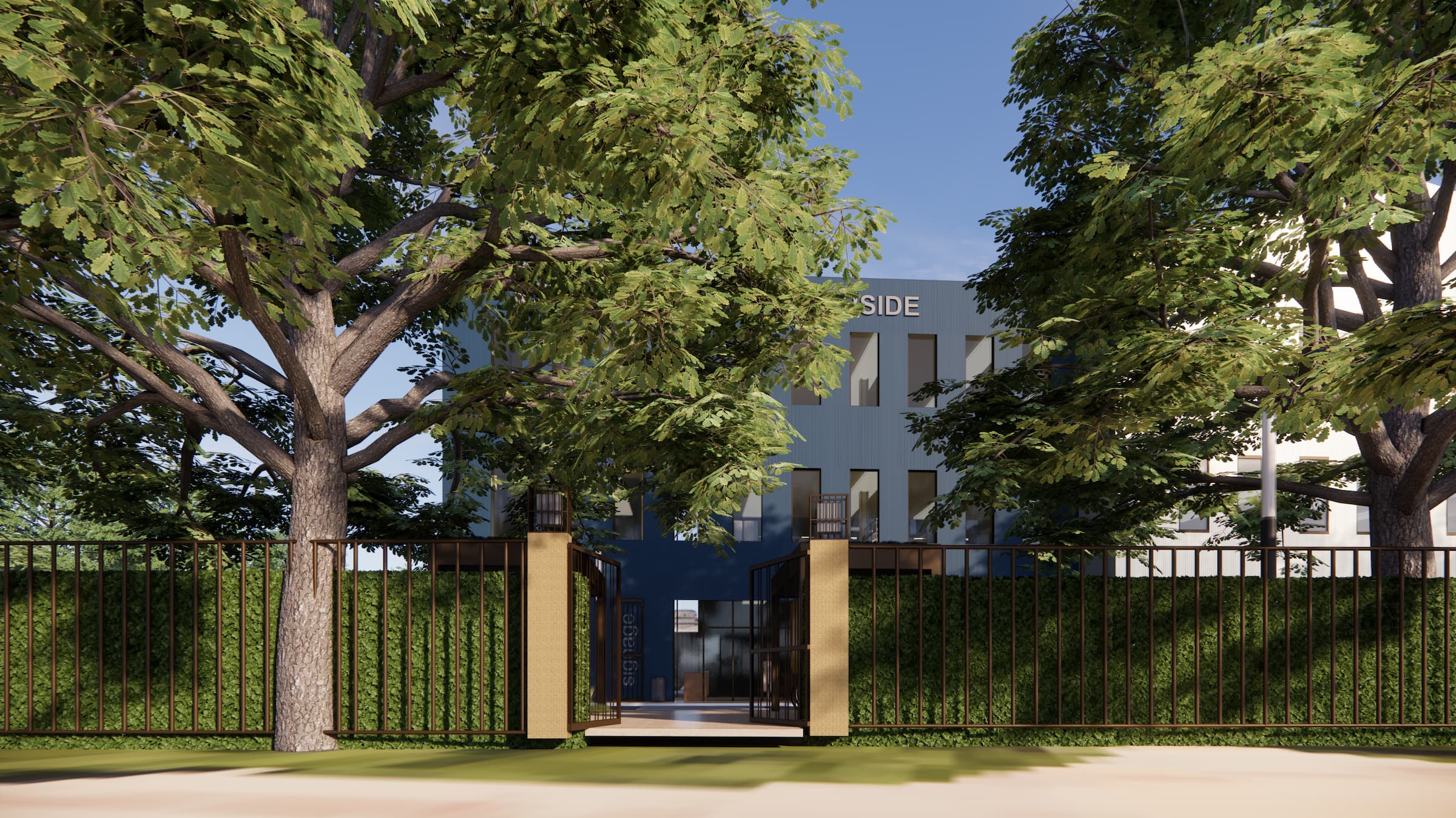 CGI of the proposed office space and pedestrian entrance from Anchor and Hope Lane.