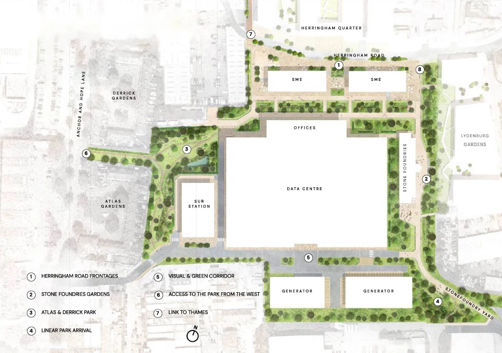 Proposed green spaces for the Charlton Gateway project.